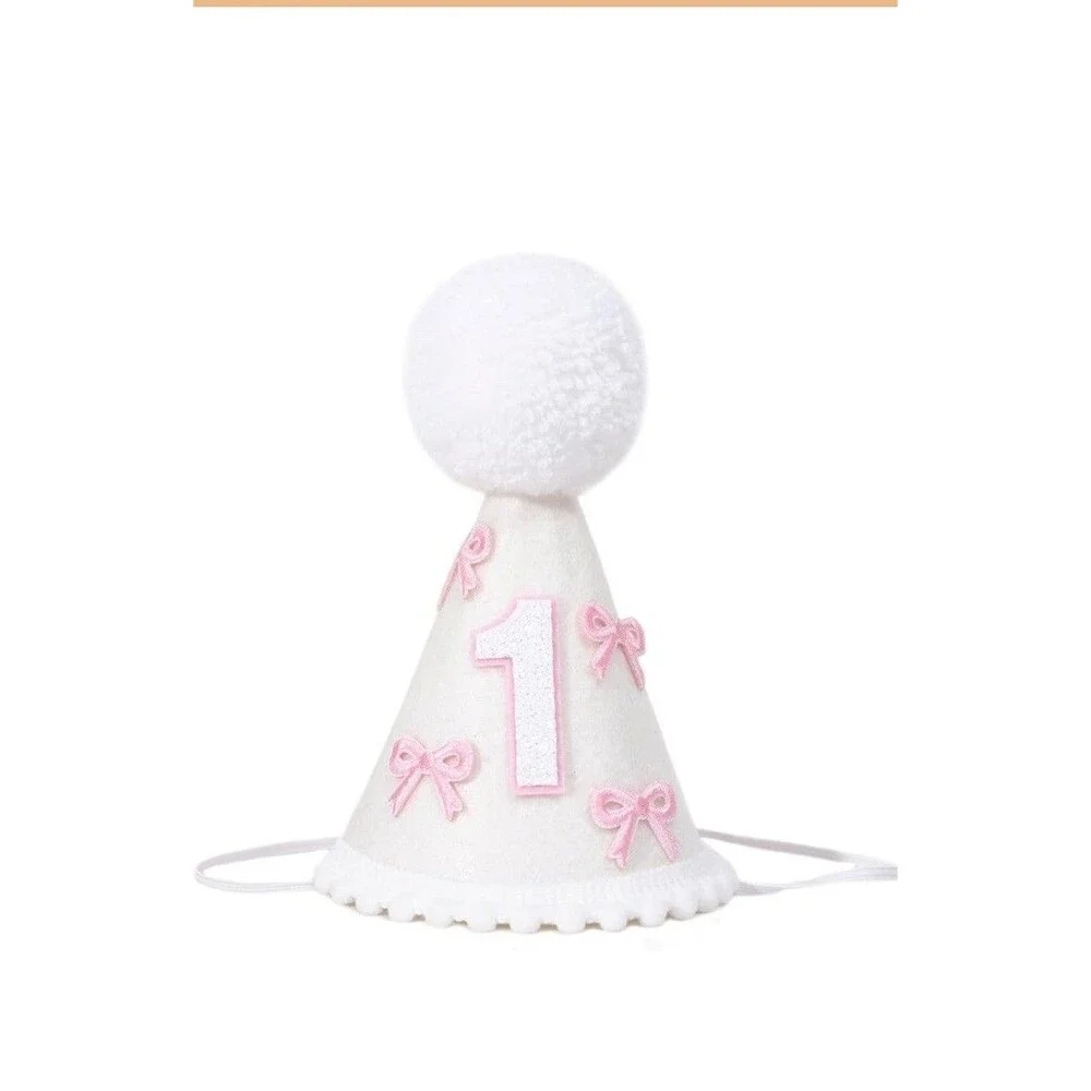 Half Birthday Hat - Bow Cake Smash Crown for 1 Year Old Baby, Mini Photo Prop